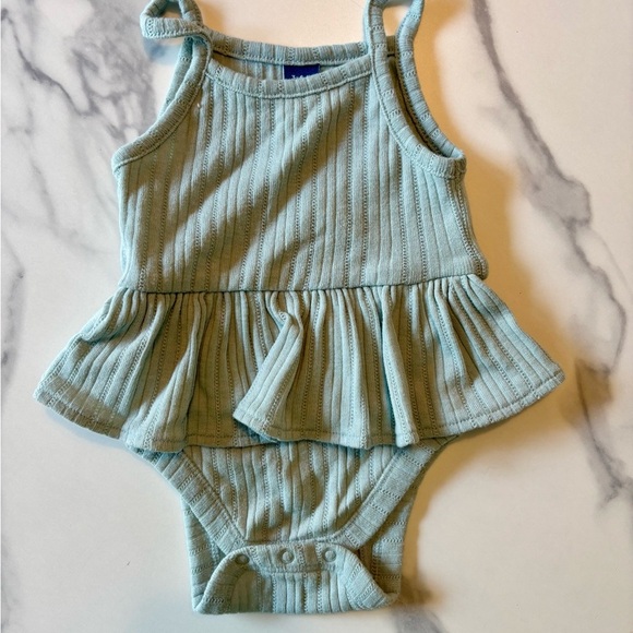 Baby Rainbow and Blue Ruffle Tank Bodysuits Set - Picture 5 of 5